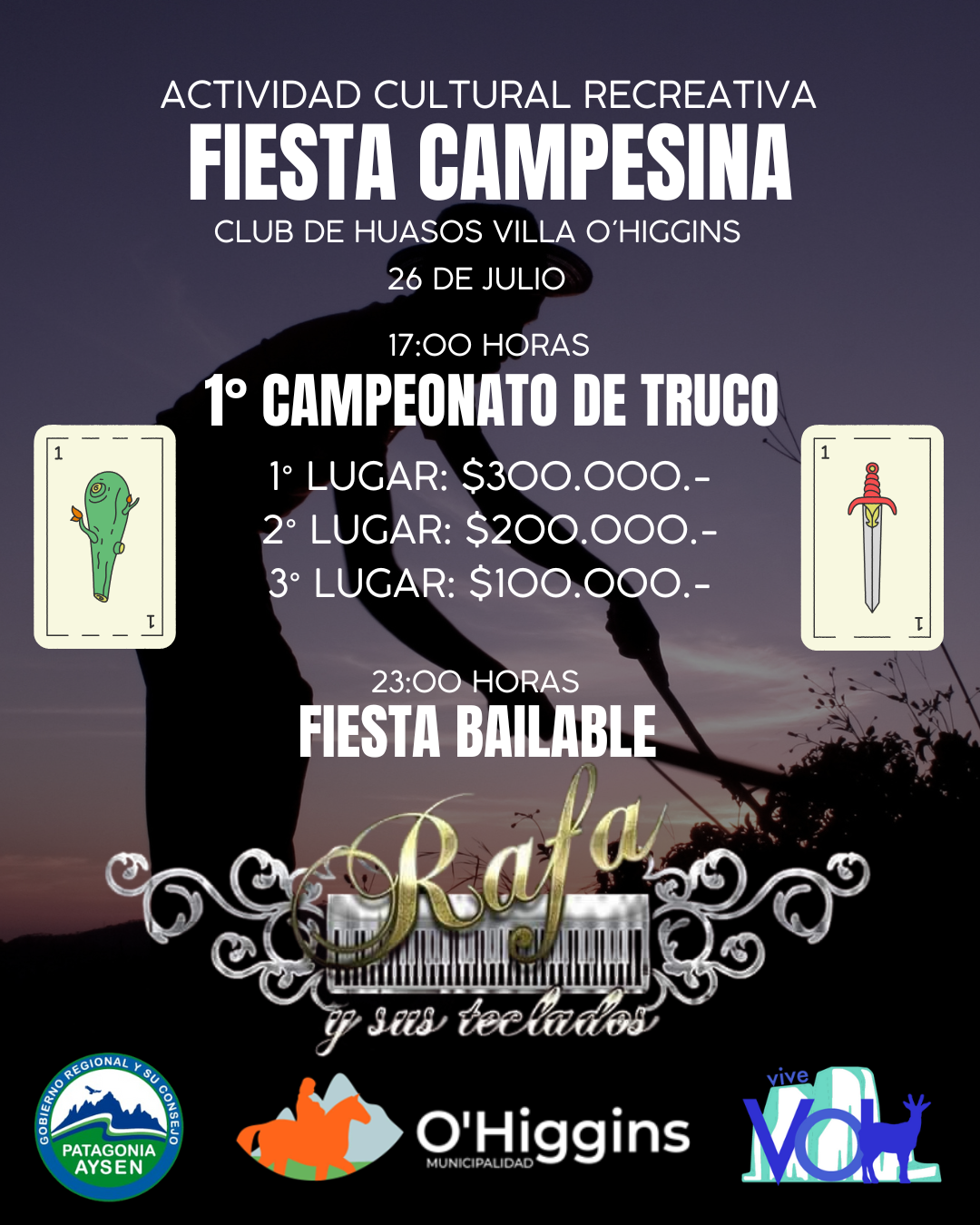 Fiesta Campesina en Villa O’Higgins: campeonato de truco y celebración al ritmo de Rafa y sus Teclados