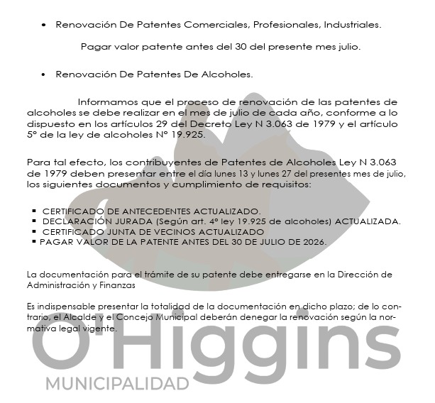 Renovación Patentes Julio 2026
