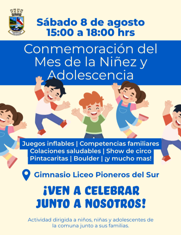 Ilustre Municipalidad de O’Higgins invita a celebrar la Conmemoración del Mes de la Niñez y Adolescencia este sábado 8 de agosto