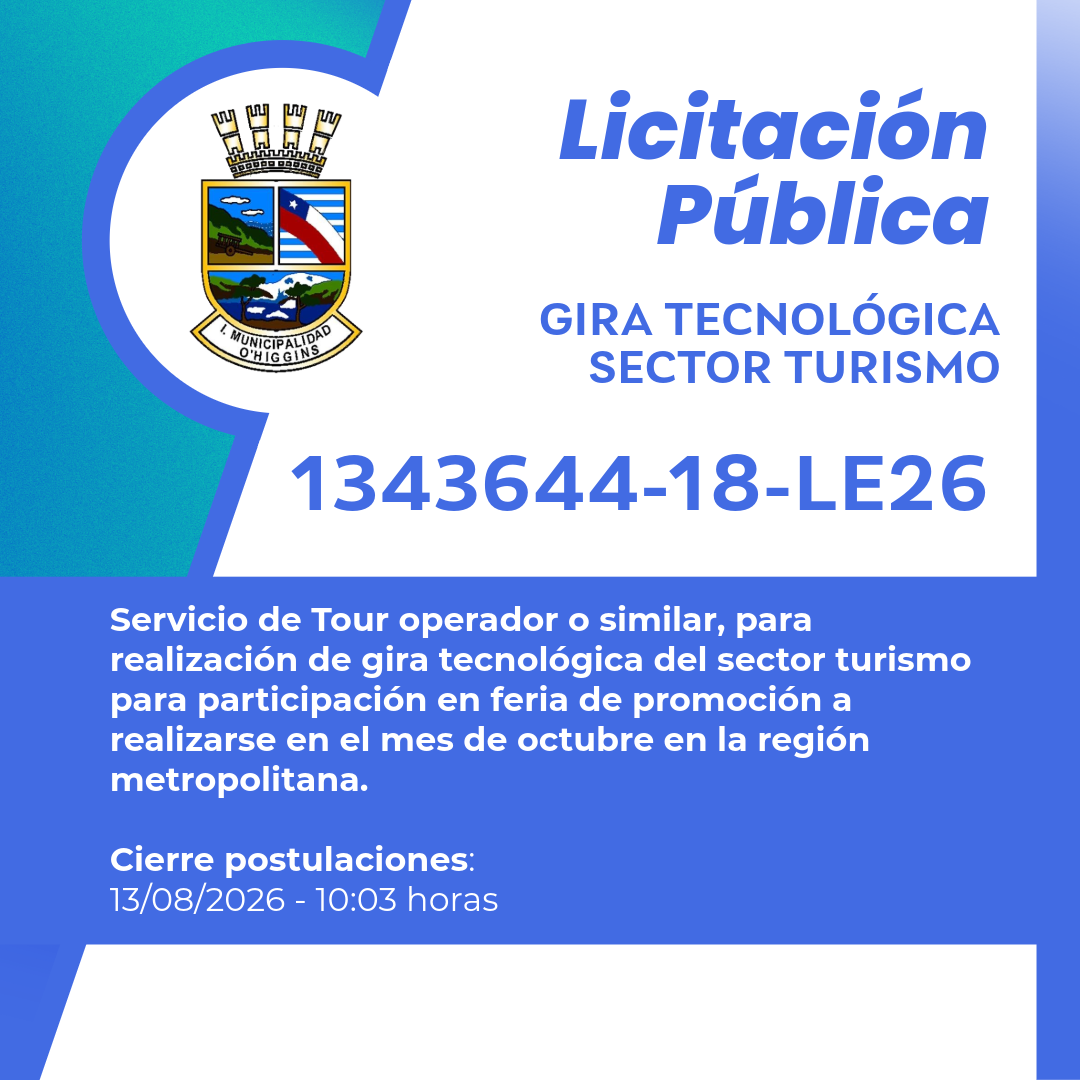 📢 LICITACIÓN PÚBLICA: GIRA TECNOLÓGICA SECTOR TURISMO